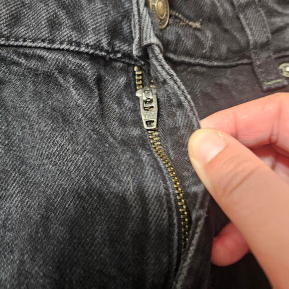 FREE PEOPLE Destressed Denim Shorts Black Size 29 - Picture 3 of 6